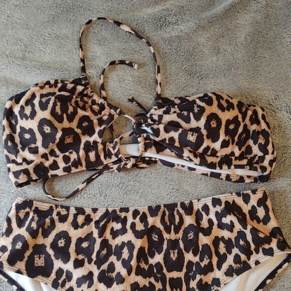 Leopard Print High Rise Bikini Sz 2XL - Picture 4 of 10